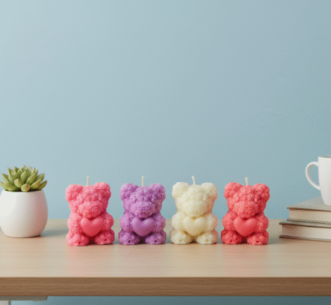 Floral Teddy Candle